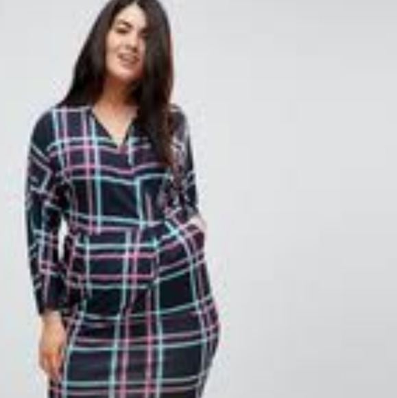 🚫SOLD🚫ASOS CURVE Wrap Midi Dress - Picture 1 of 3